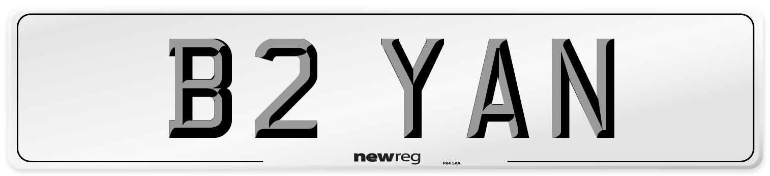 B2 YAN Number Plate from New Reg